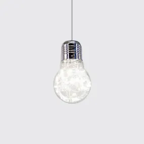 Contemporary Chrome LED Pendant Light with Clear Glass Shade - White/Warm Light"

This revised title effectively highlights the key features and specifications of the product, while also being concise and suitable for SEO purposes.