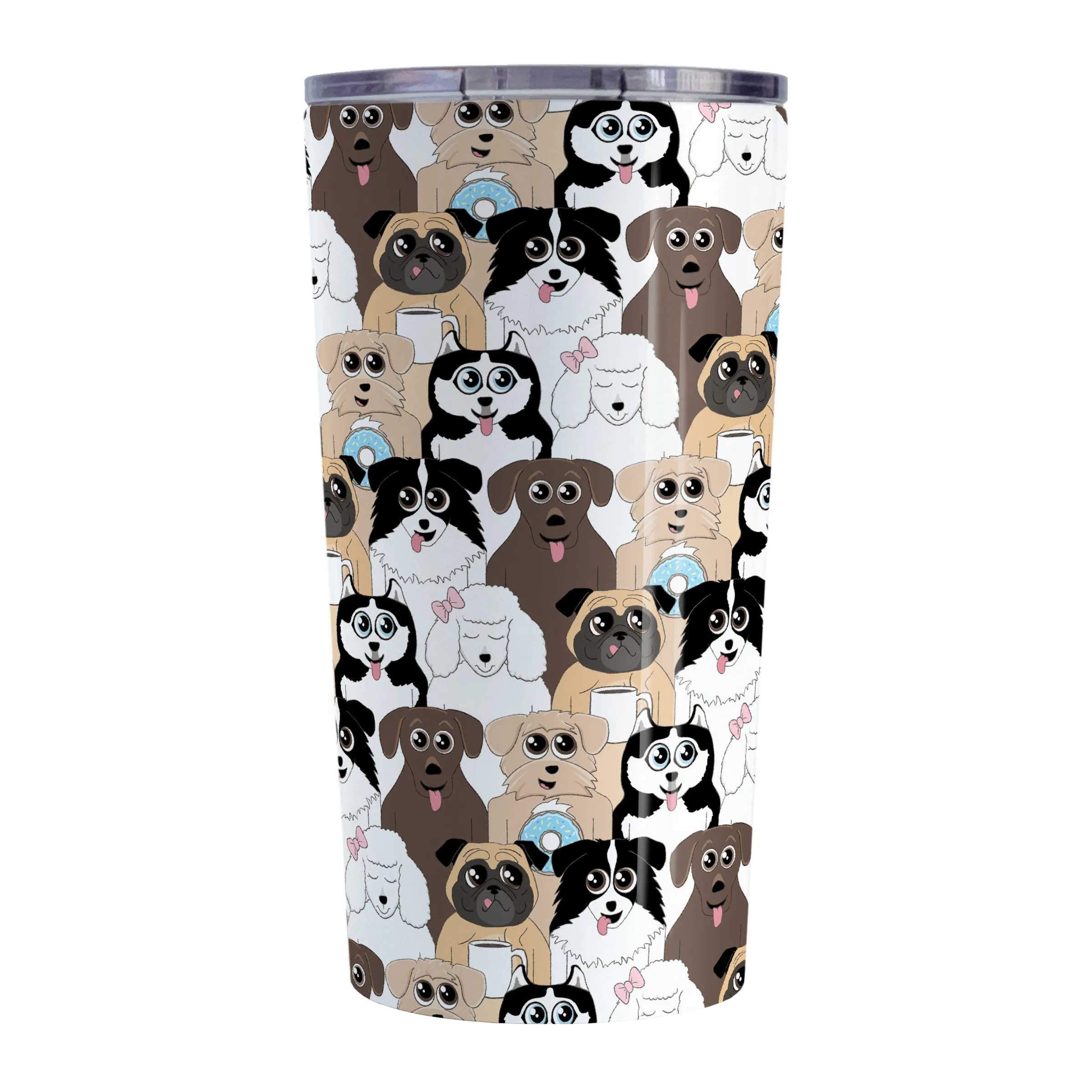 Cute Dog Stack Pattern Tumbler Cup