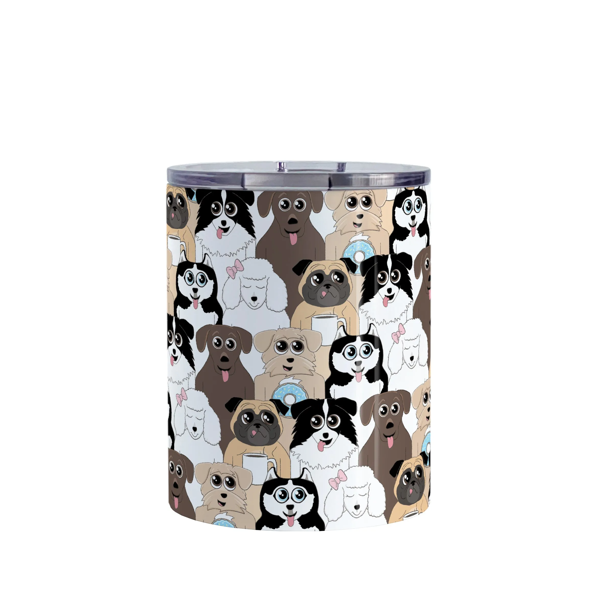 Cute Dog Stack Pattern Tumbler Cup