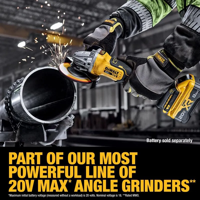 DeWalt 20V MAX XR Cordless 4-1/2 to 5 in. Angle Grinder with Brake Tool Only