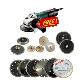 Diamond Blades Bundle   Free Metabo Variable Speed Grinder