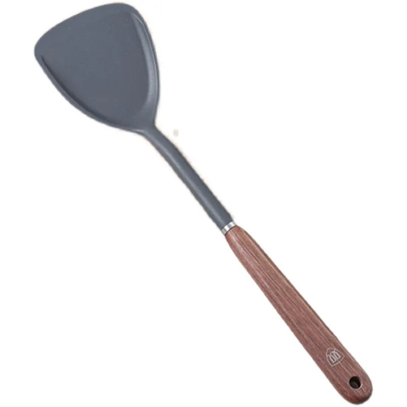 Double Shovel Walnut Shovel Soup Spoon Spatula Unpainted Spoon Silicone Cooking Spatula High Temperature Resistant Household Spatula