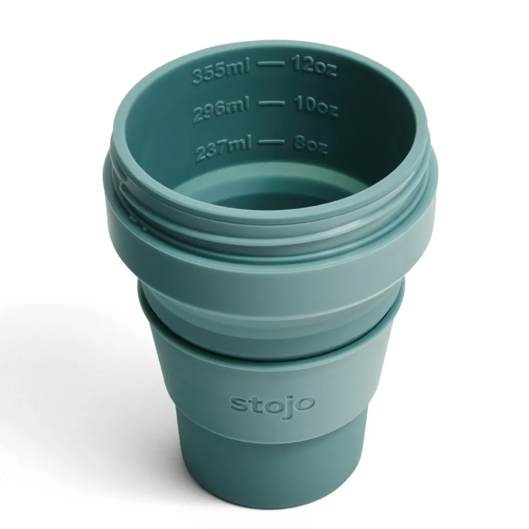 Eco-Friendly Coffee On-the-Go: Leakproof 12oz Collapsible Travel Cup