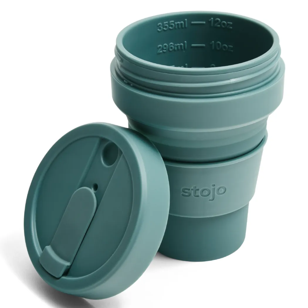 Eco-Friendly Coffee On-the-Go: Leakproof 12oz Collapsible Travel Cup