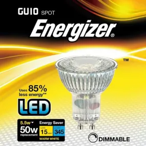 Energizer Dimmable Led Gu10 Warm White Spotlight Bulb