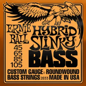 Ernie Ball 2833 Hybrid Slinky Nickel Wound Electric Bass Strings 45-105 Gauge