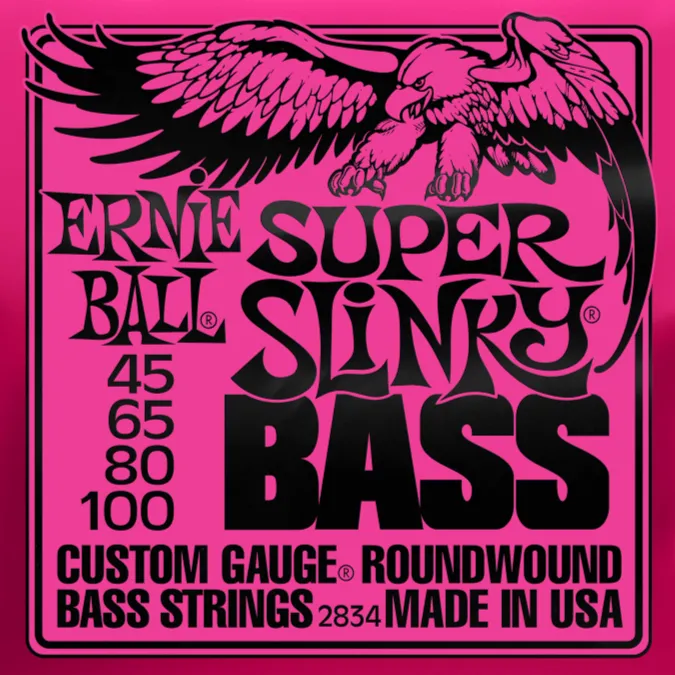 Ernie Ball 2834 Super Slinky Nickel Wound Electric Bass Strings 45-100 Gauge