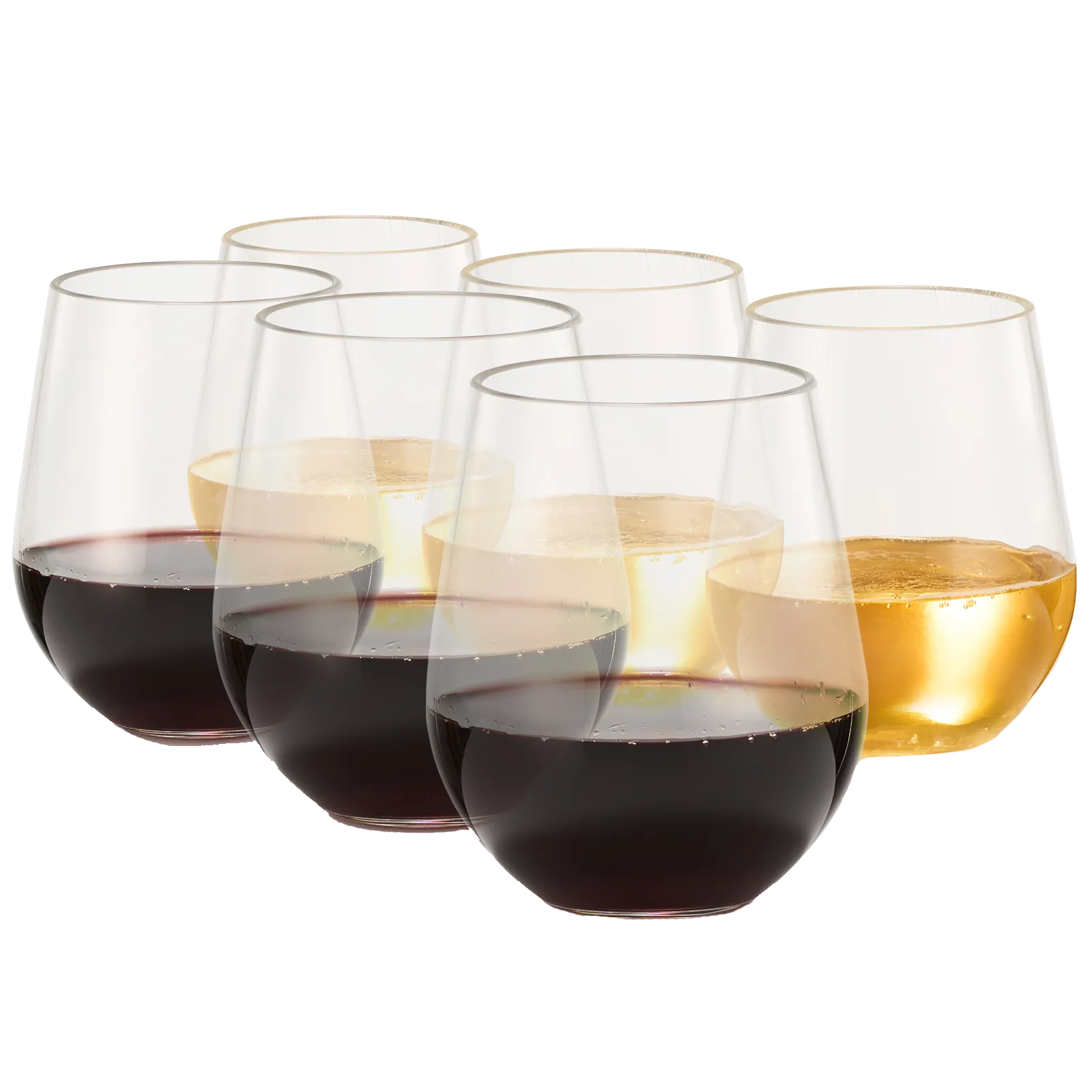 European Style Unbreakable Elegant Acrylic Stemless Wine Glasses 15 oz | Set of 6 | 100% Tritan Shatterproof BPA-free Reusable Plastic Glassware, Perfect For Homes & Bars | Dishwasher-Safe, Clear by The Wine Savant