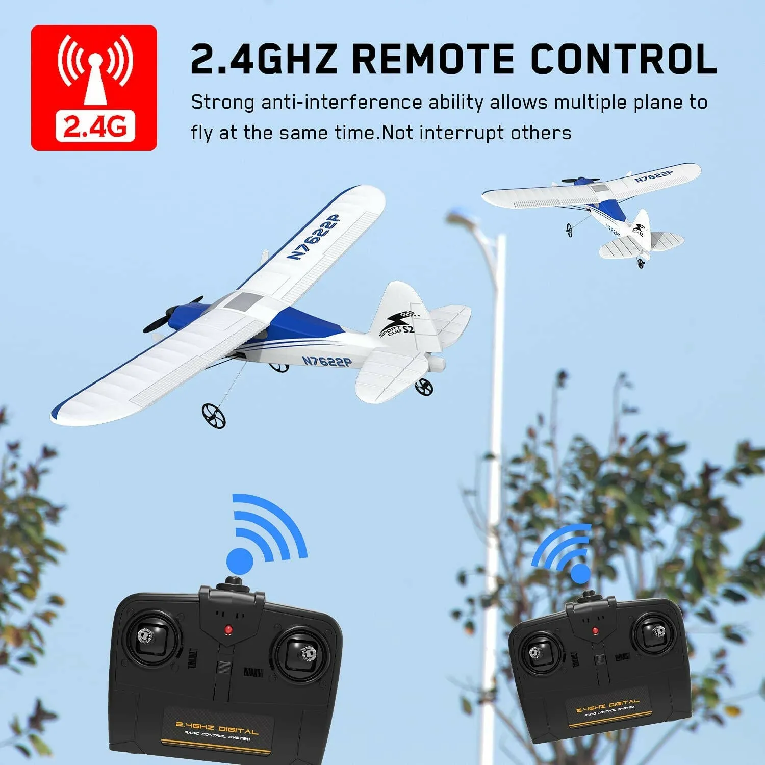 EXHOBBY Sport Cub 2channels Beginners RC Plane Gyro Stabilizer Easy Fly Remote Control Airplane