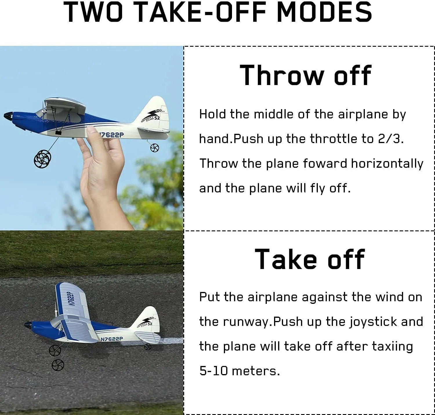 EXHOBBY Sport Cub 2channels Beginners RC Plane Gyro Stabilizer Easy Fly Remote Control Airplane