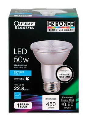 Feit Enhance PAR20 E26 (Medium) LED Bulb Daylight 50 Watt Equivalence 1 pk