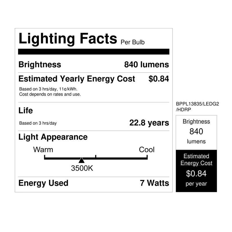 Feit PL GX23-2 LED Bulb Bright White 13 Watt Equivalence 1 pk