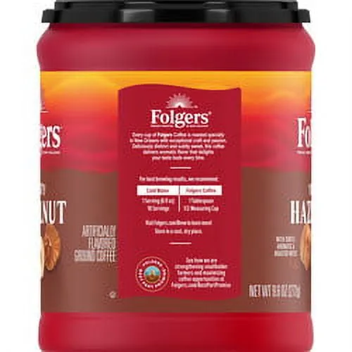 Folgers 9.6 Ounce Toasty Hazelnut Roast & Ground Coffee