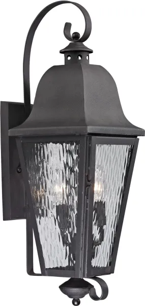 Forged Brookridge 3 Light Outdoor Sconce In Charcoal