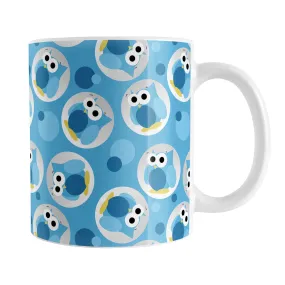 Funny Cute Blue Owl Pattern Mug