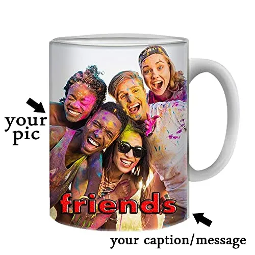 Getexciting Mug with Photo White Ceramic Cup Customized/Personalized with Picture, Text, Quotes, Name Gifts for Birthday, Anniversary, Valentine's Day 325 ML (Free Key Chain)