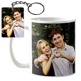 Getexciting Mug with Photo White Ceramic Cup Customized/Personalized with Picture, Text, Quotes, Name Gifts for Birthday, Anniversary, Valentine's Day 325 ML (Free Key Chain)