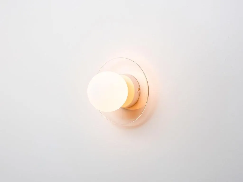 Glass Opal Disk Wall Light