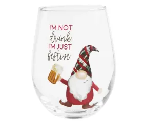 Gnome Drinking Wine Glass