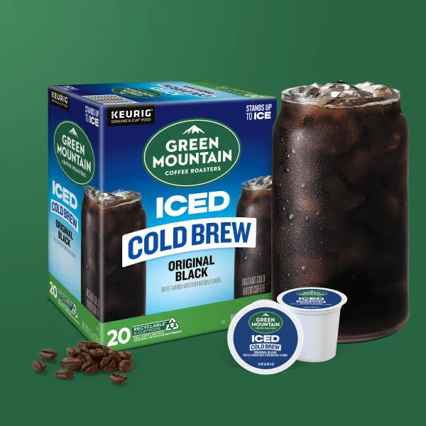 Green Mountain Coffee Roasters Original Black Iced Cold Brew Coffee, Single Serve Keurig K-Cup Pods, 20-Count Box