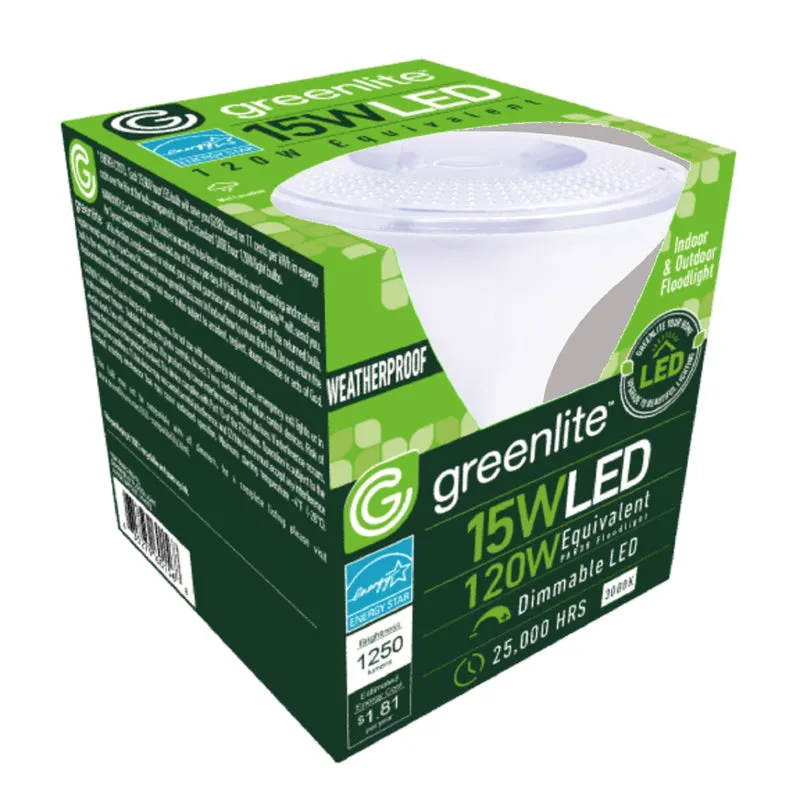 Greenlite PAR38 E26 (Medium) LED Floodlight Bulb Bright White 120 Watt Equivalence 1 pk