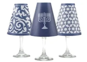 Hanukkah Wine Glass Candle Shades