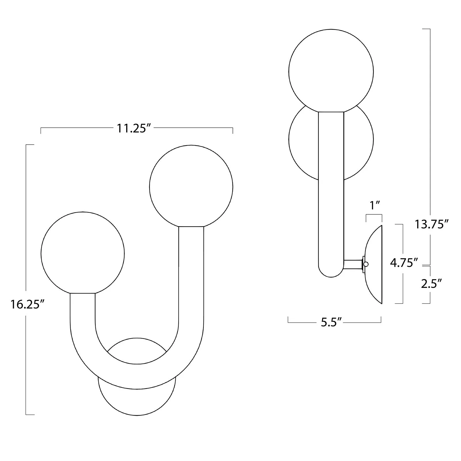 Happy Sconce Left Side (Natural Brass)