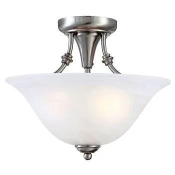 Hardware House 544676 Bristol Design Series Ceiling Light Fixture, Satin Nickel ~ 2 Light