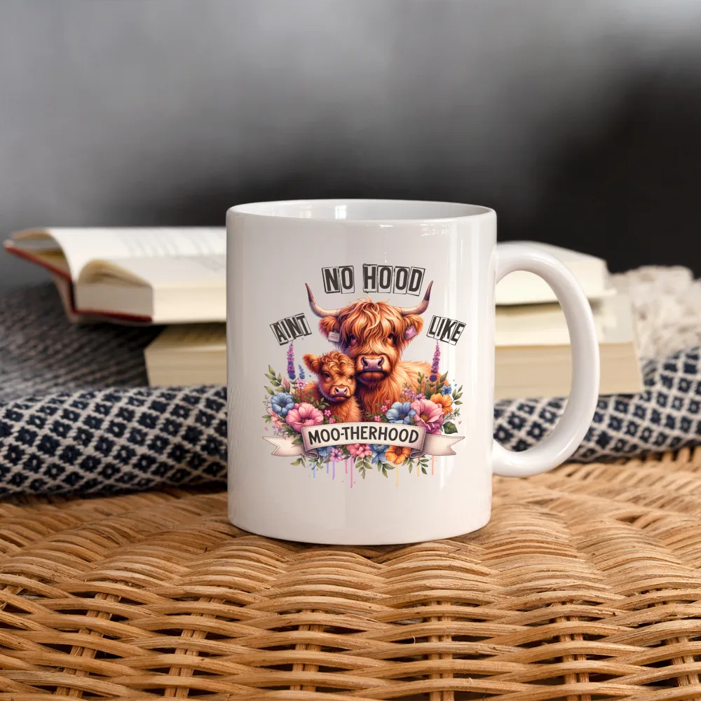 Highland Cow - Aint No Hood Like Moo-Therhood Coffee Mug