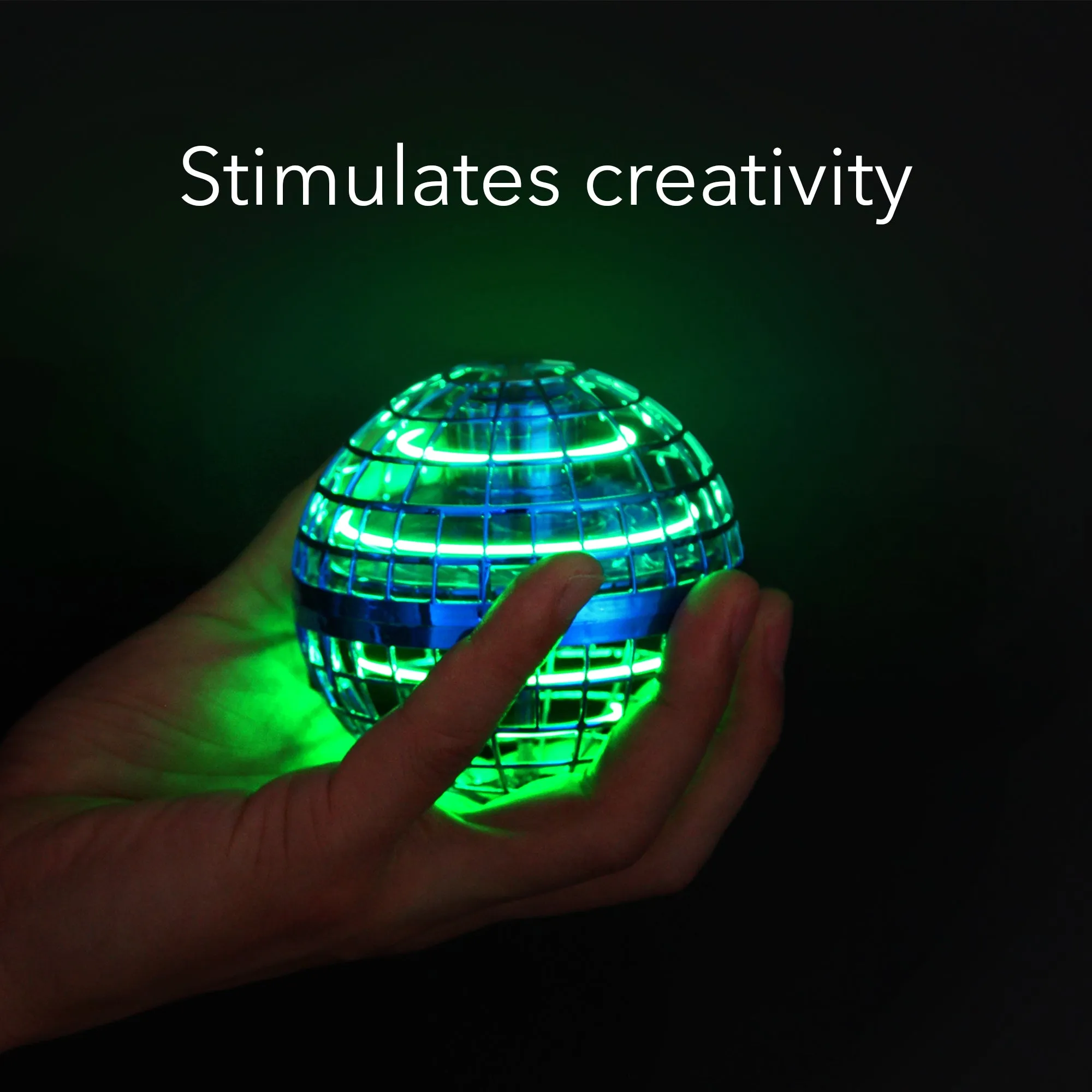 HOM Flying Orb Ball Globe-Shaped Mini Drone Hover Ball with LED & Hidden Propellers - Safe Outdoor Toys for Kids & Adults