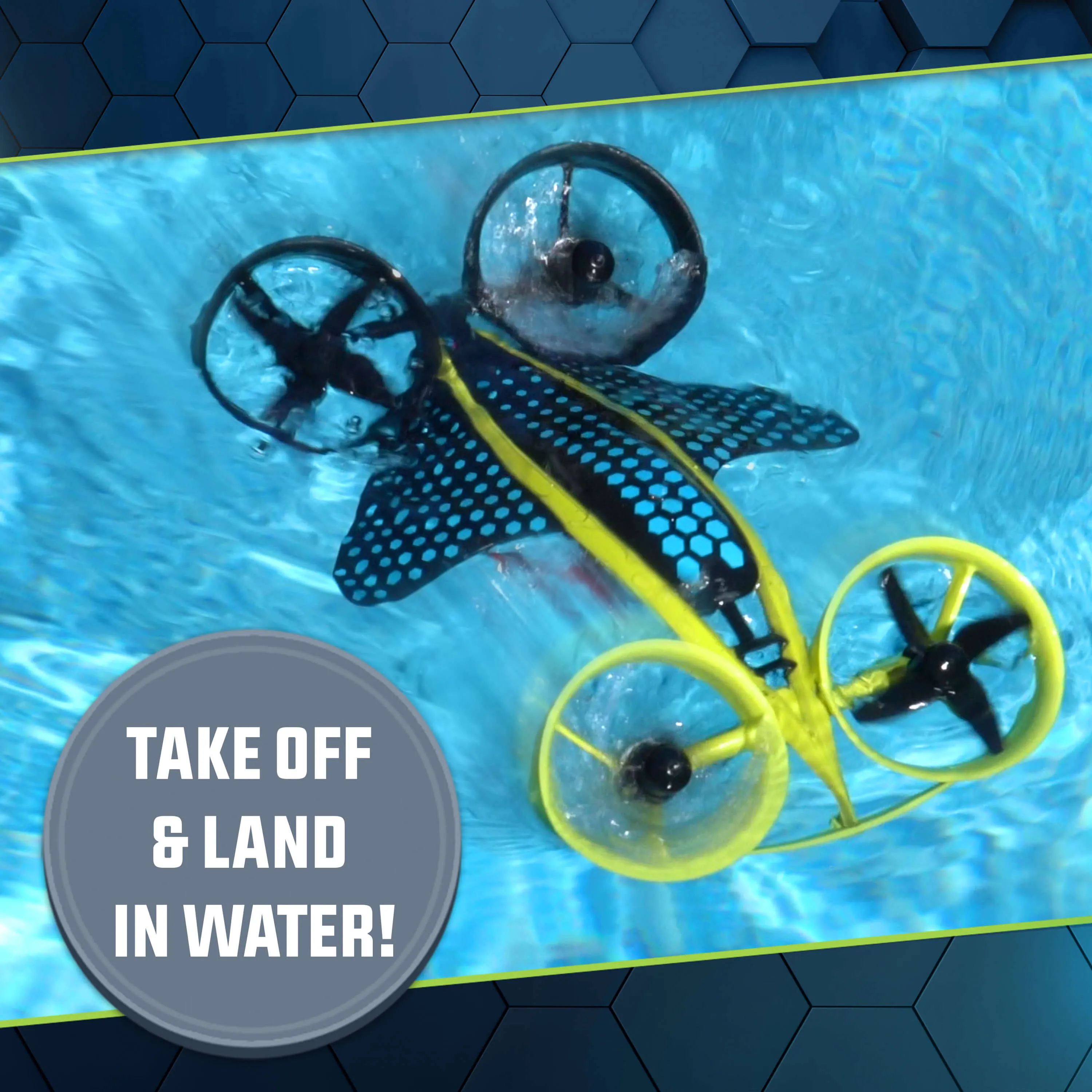 Hybrid Stunt Drone 3-in-1 Air To Water Quadcopter Remote Control Flying Toy/Diving Boat/Racing Car for Kids