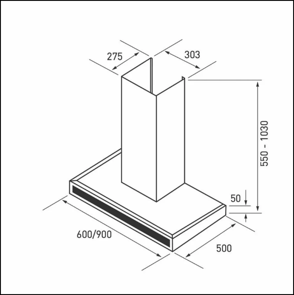 IAG I-RFT6 60cm Flat Canopy Rangehood