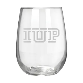 Indiana University of Pennsylvania Crimson Hawks 17 oz. Stemless Wine Glass