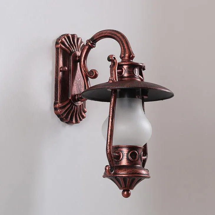 Industrial Retro Aluminum Kerosene Lamp 1-Light Outdoor Waterproof Wall Sconce Lamp