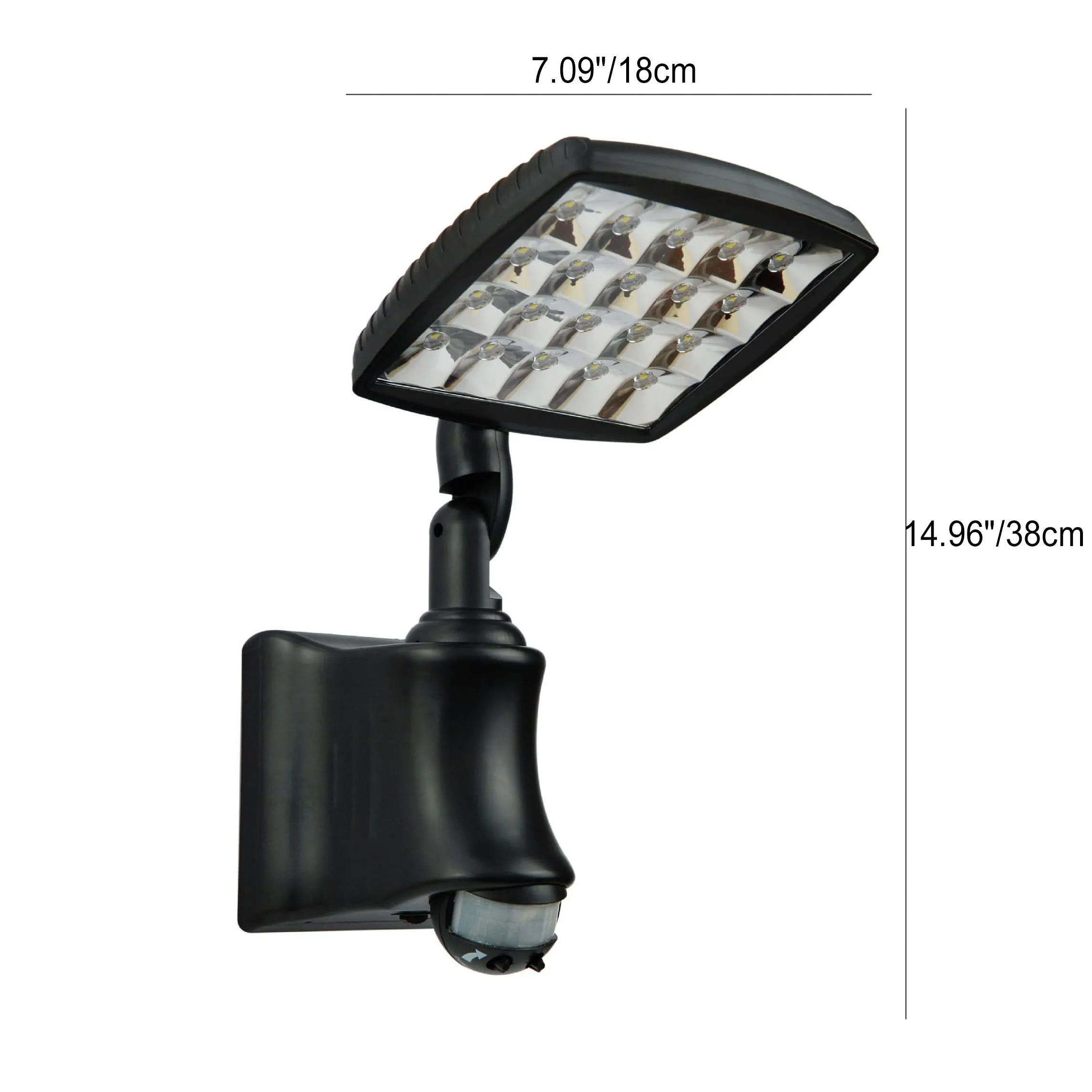 Industrial Solar Waterproof Adjustable Outdoor LED Split Wall Sconce Lamp