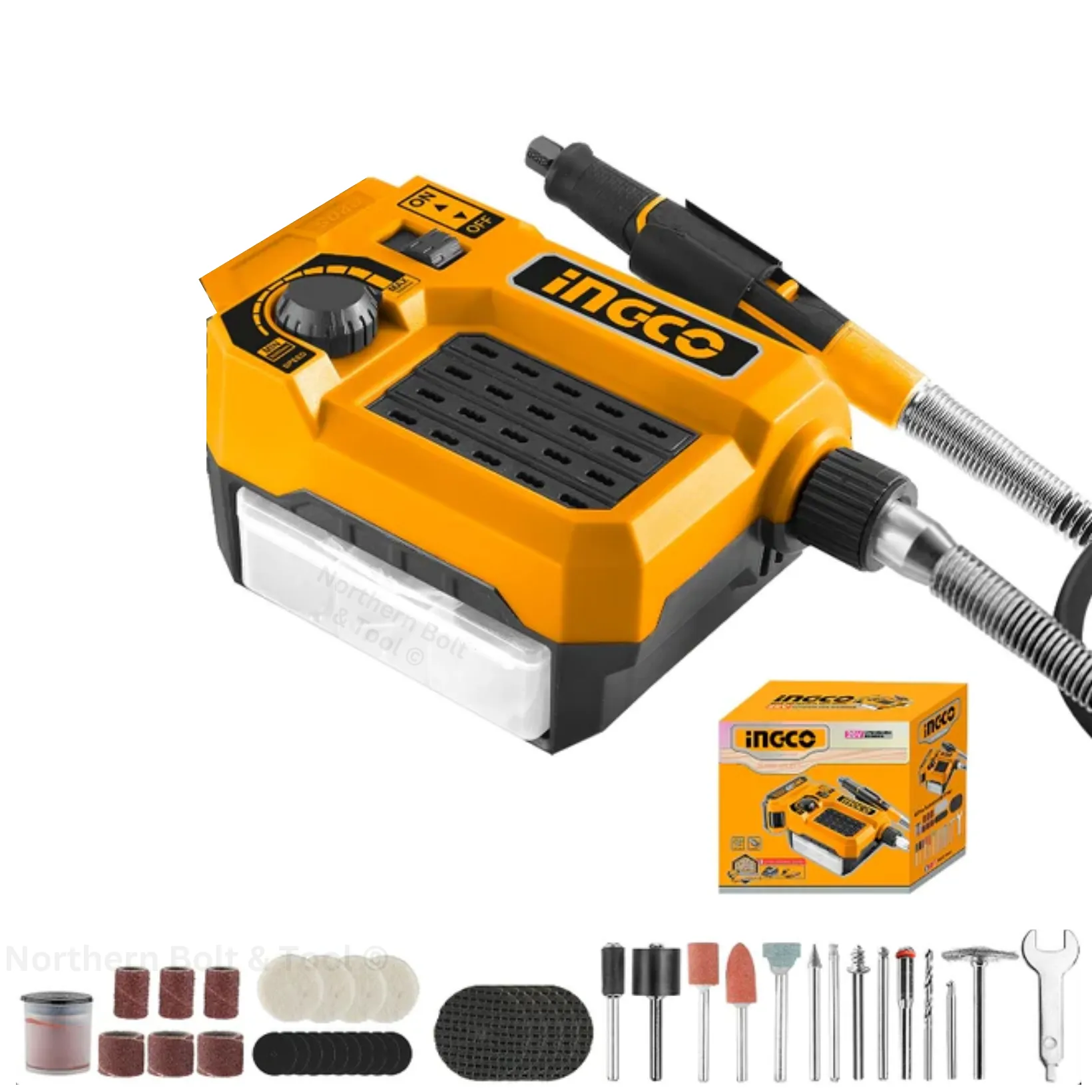 Ingco Cordless Die Grinder 20V With 40-Piece Accessory Set