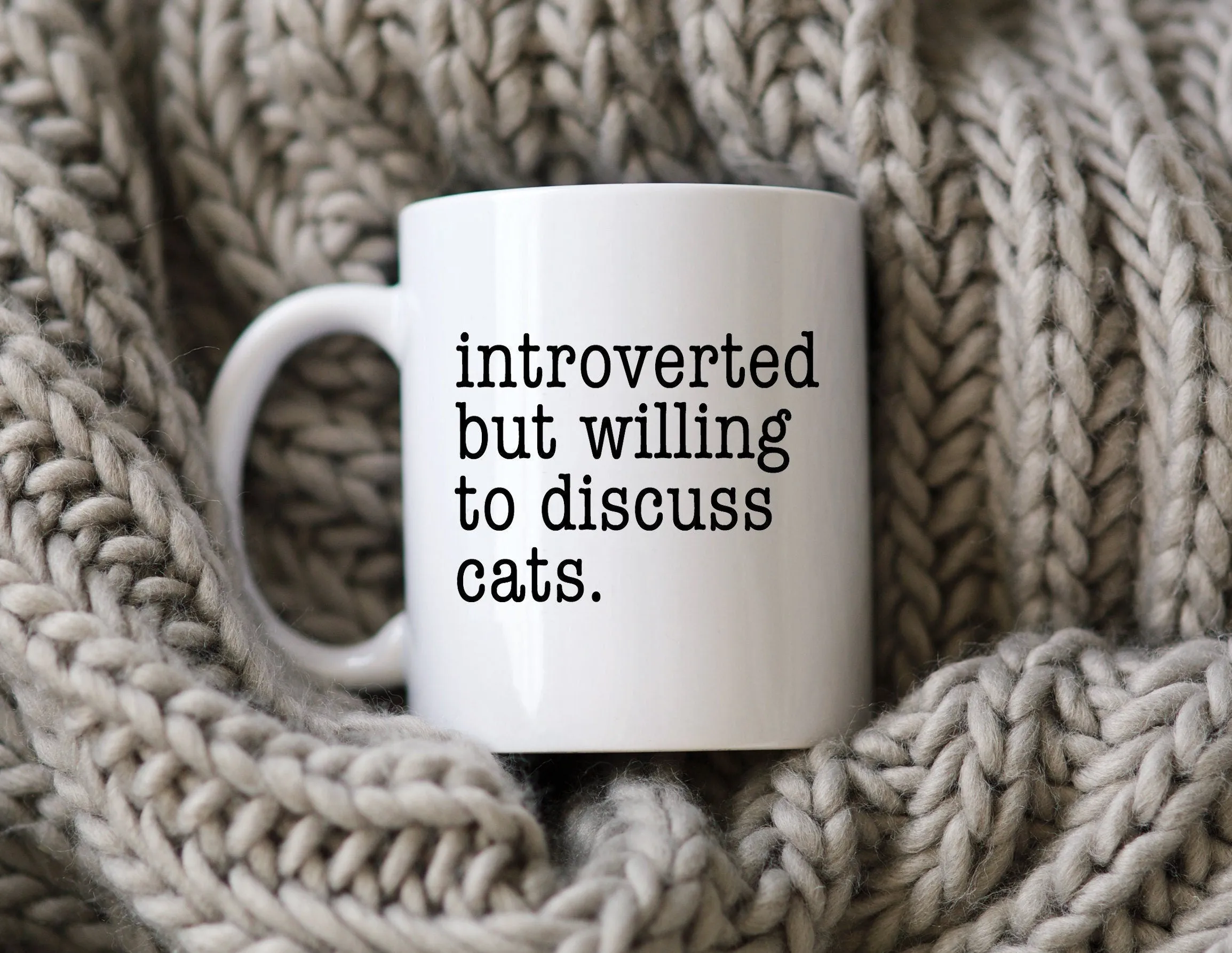 Introverted Cat Mug For Cat Lover Funny Cat Coffee Cup