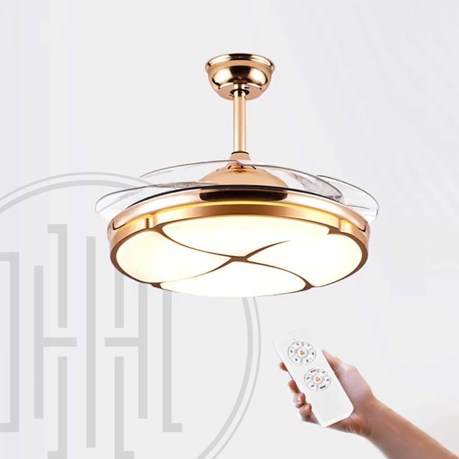 Invisible Chandelier Ceiling Fan with Remote Control