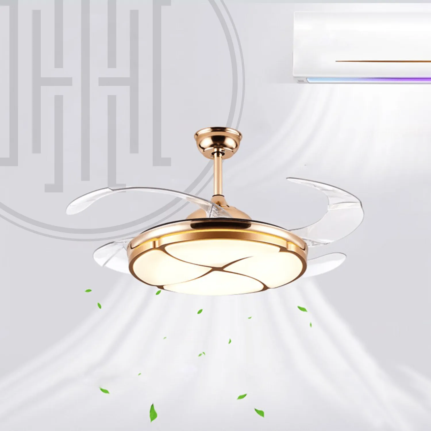 Invisible Chandelier Ceiling Fan with Remote Control