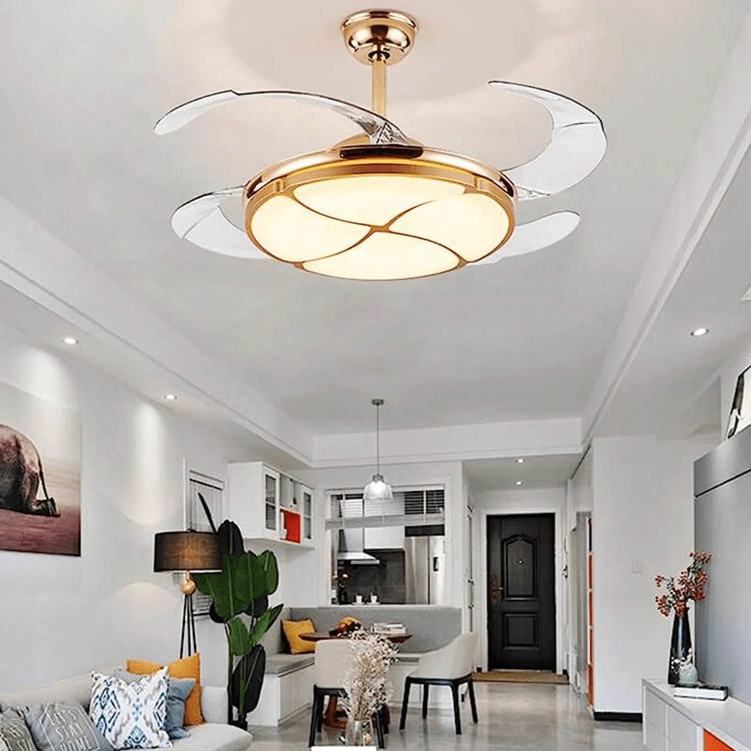 Invisible Chandelier Ceiling Fan with Remote Control