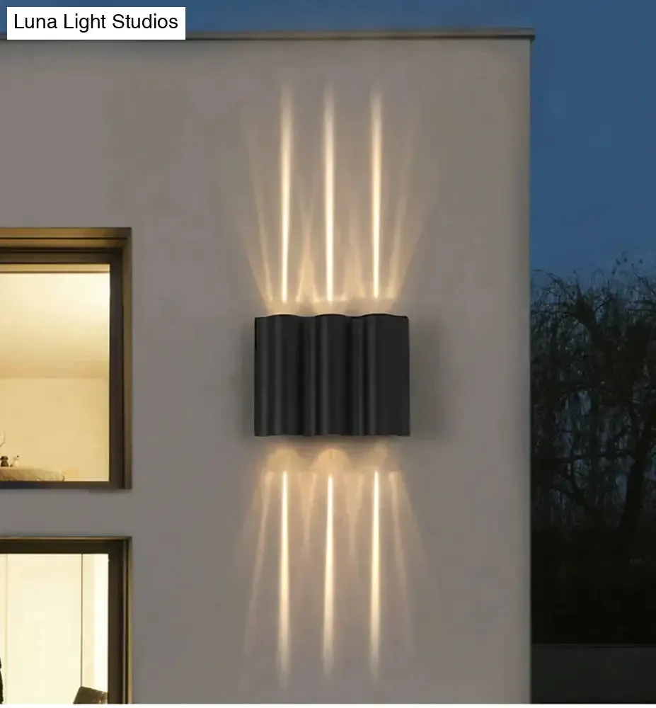 IP65 Waterproof LED Outdoor Lighting Alumunim Wall Lamp Garden Villa Porch Sconce Lightings Black Color 96-260v Sconce Luminaire