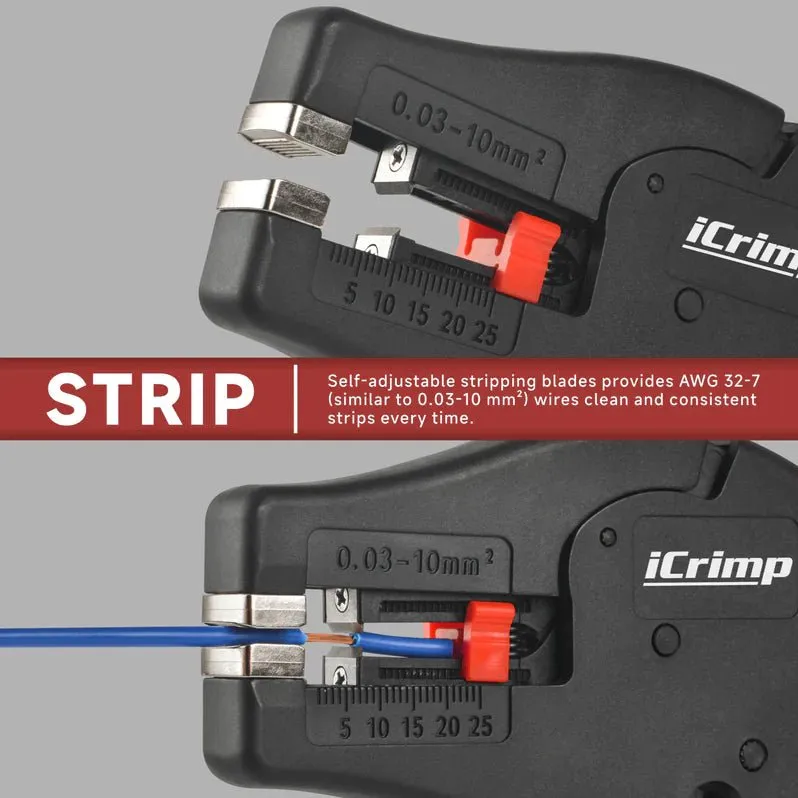 IWS-D10 Wire Stripper with Built-In Cutter, Multifunctional Wire Stripping Tool & Cutting Tool For 0.03-10mm²