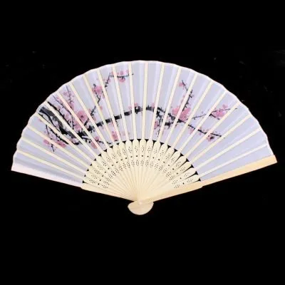 Japanese Bamboo Plum Blossom Folding Hand Held Fan Pocket Fan