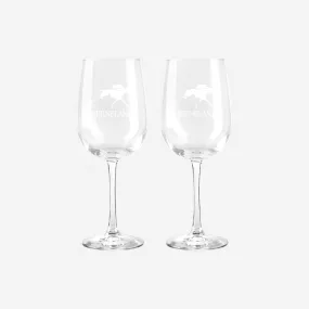 Keeneland Logo Tall Wine Glass Set