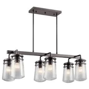 Kichler 49835AZ Lyndon™ 6 Light Linear Chandelier Architectural Bronze