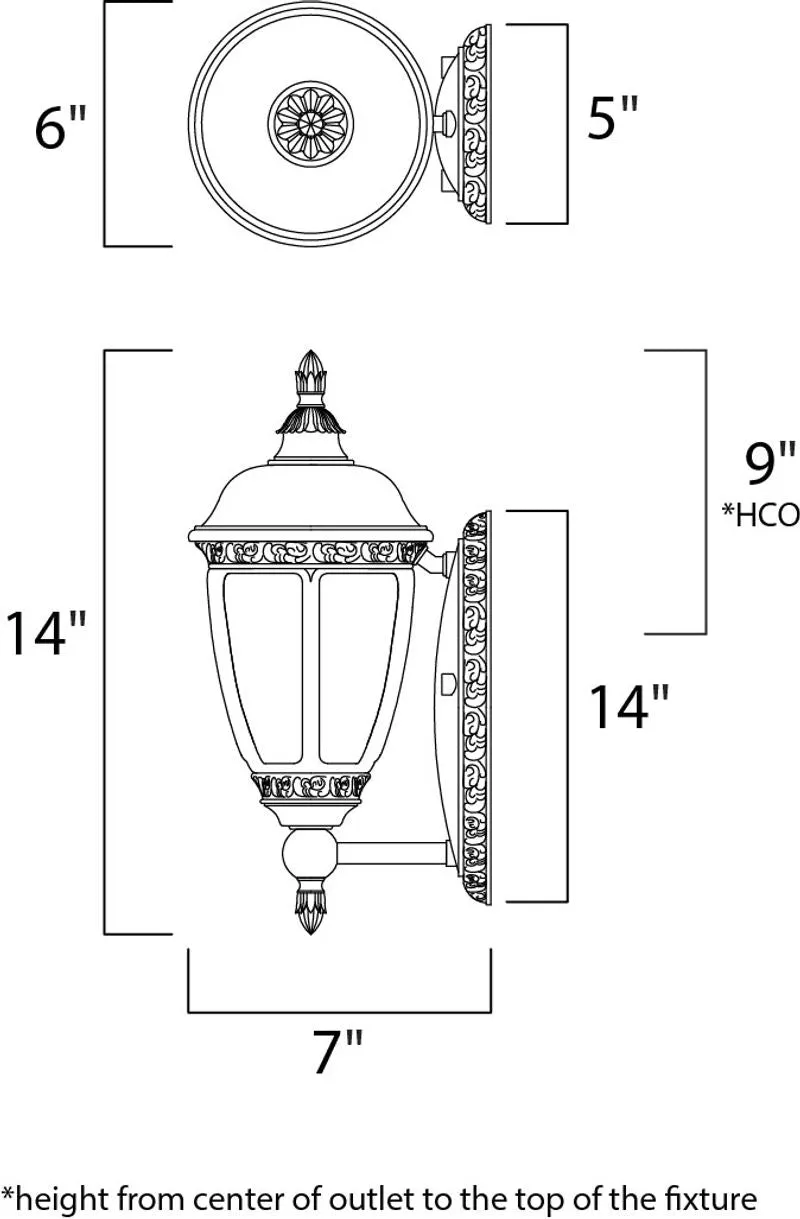 Knob Hill DC 6" Single Light Outdoor Wall Mount in Sienna