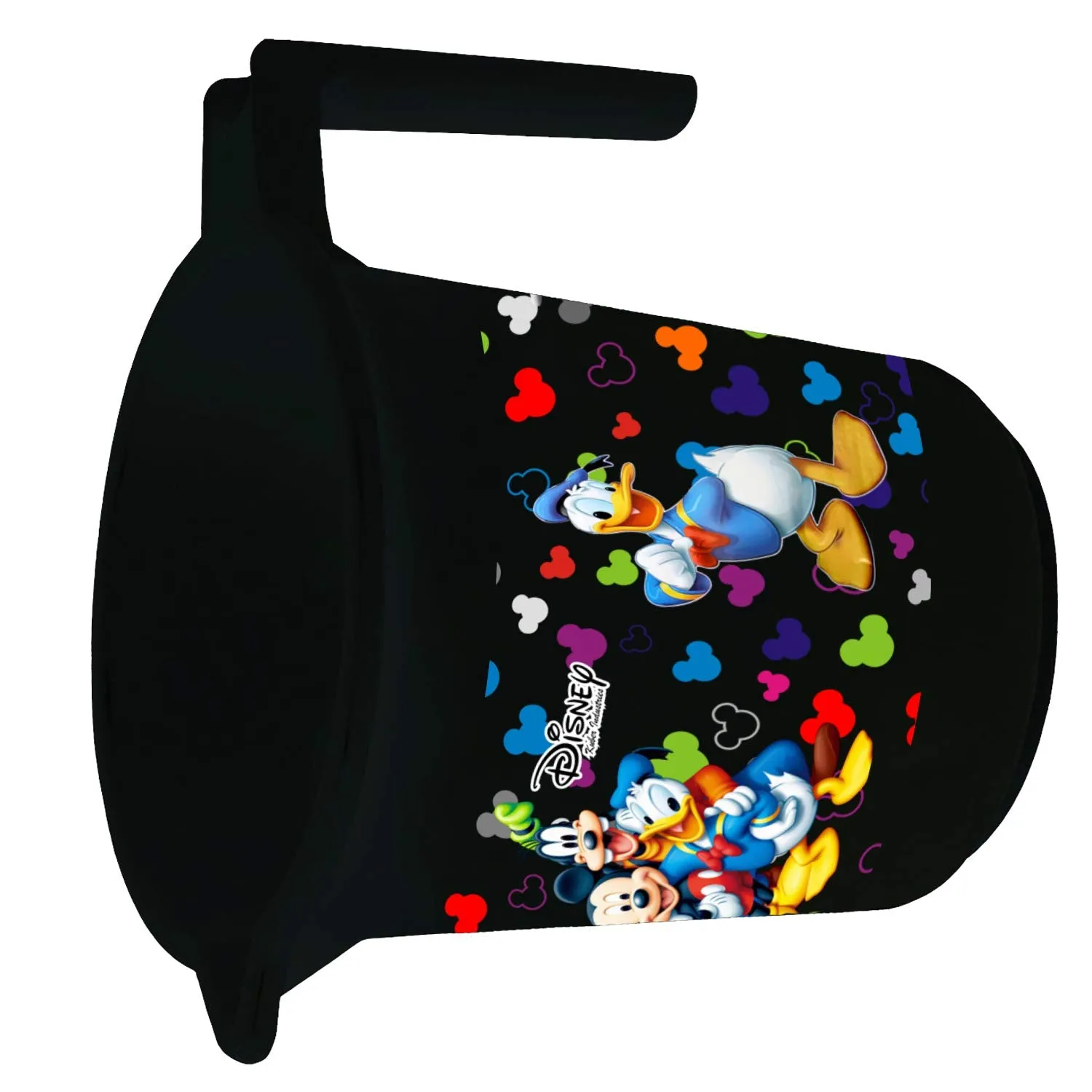 Kuber Industries Disney Team Mickey Print 4 Pieces Unbreakable Virgin Plastic Bathroom Bucket with Mug Set- Black, (2 Pc 16 LTR Bucket & 2 Pc 500 ML Mug) -HS_35_KUBMARTS17496