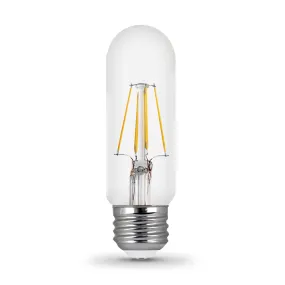 LED Light Bulb, 40W, E26, T10 Tubular, Filament , Medium Base, Clear, 410 Lumens, CEC Compliant