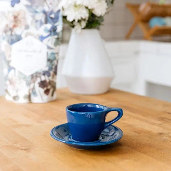 Lino Espresso Cup & Saucer - Indigo (3oz/89ml)