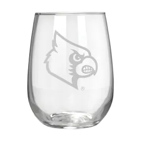 Louisville Cardinals 17 oz. Stemless Wine Glass